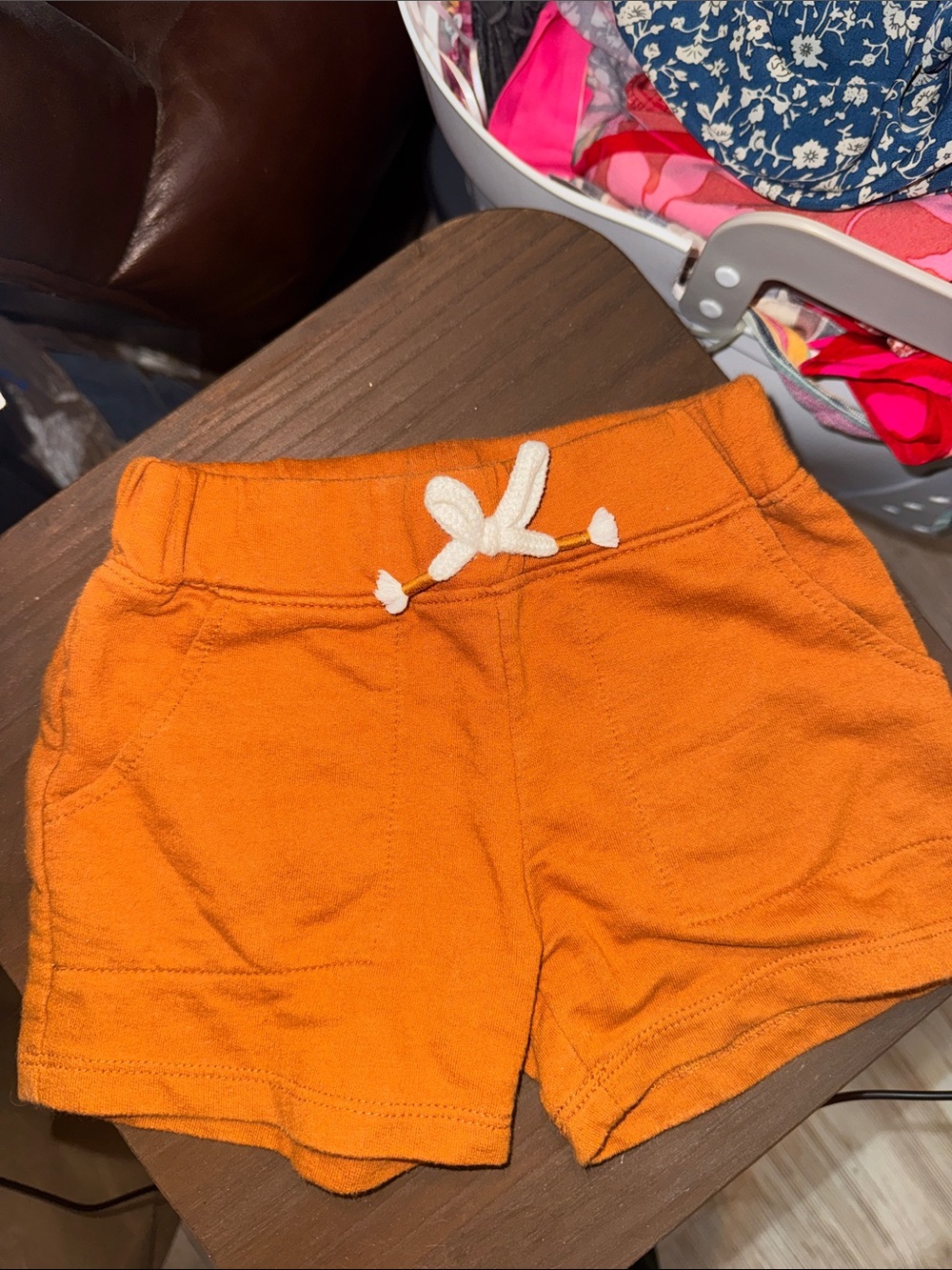 okie dokie Orange Cotton Pull-On Shorts with Drawstring
